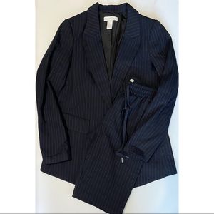 Navy Pinstripe Pant Suit
